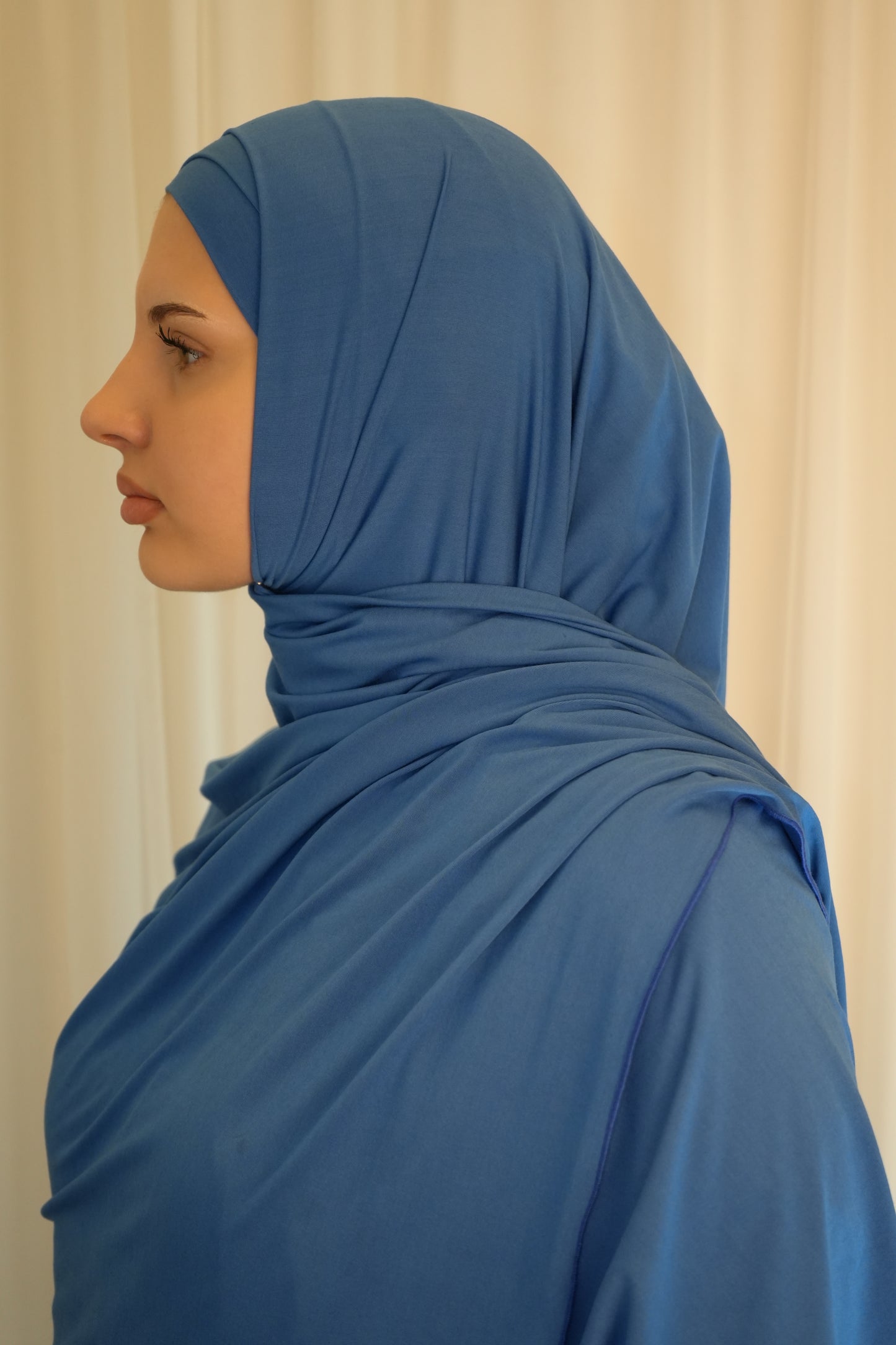 Jersey Hijab klares blau
