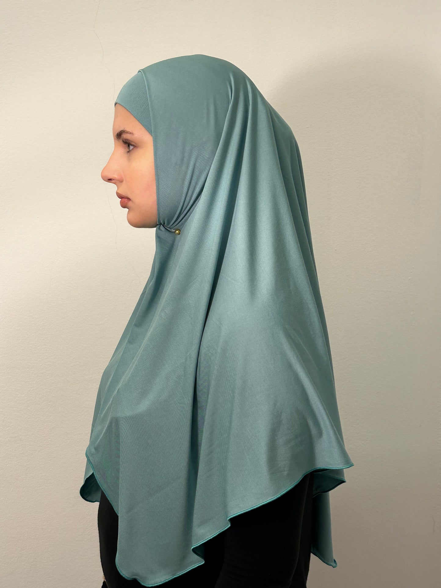 Jersey Hijab quadratisch türkisblau